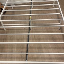 White Metal Platform Bed