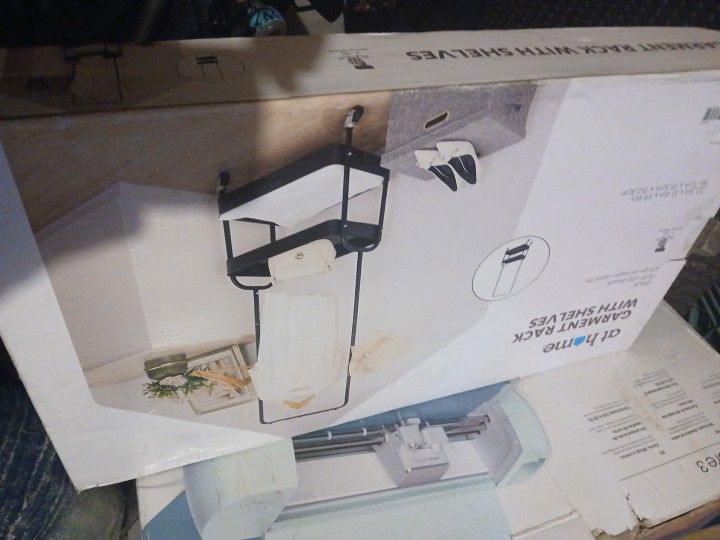 GARMENT RACK WITH SHELVES