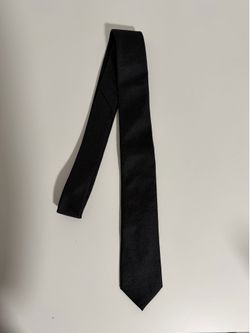 Bar III Black Textured Skinny Tie with Subtle Floral Pattern