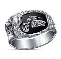 Silver And Gold Color Stainless Steel Motorcycle Fashion Men's Ring