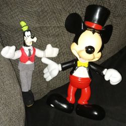 Vintage Mickey mouse Magician twistable collectors toy &vintage mcdonalds happy meal Disney store Goofy