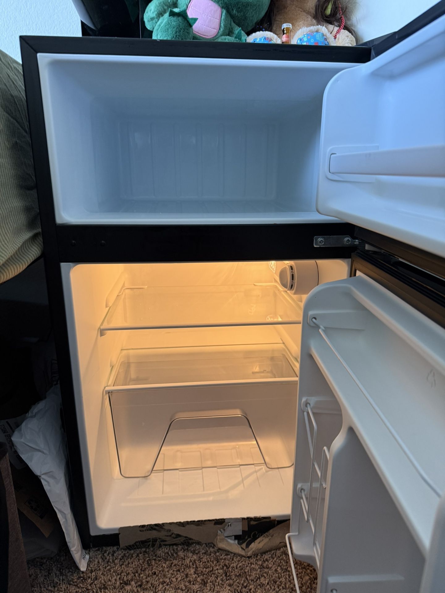 GALANZ 3.1 Cu Ft Mini Fridge with Freezer – Stainless Steel, Energy Star, Two-Door Compact Fridge