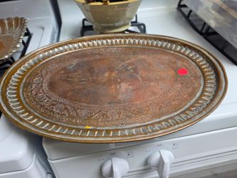 Handcrafted copper trays