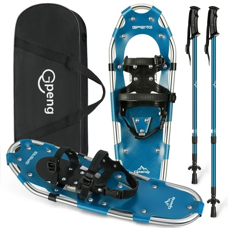 Gpeng 3-in-1 Xtreme Lightweight Terrain Snowshoes for Men Women Youth Kids, Light Weight Aluminum Alloy Terrain Snow Shoes with Crampon Protector, Tre