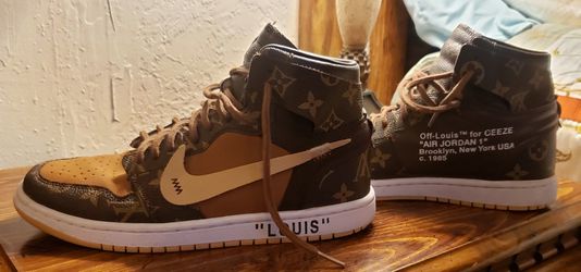 Custom made Off-louis for Oeeze Air Jordan 1 shoes size 8.5 for Sale in  Yakima, WA - OfferUp