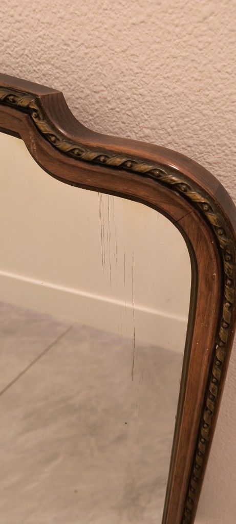 Vintage Antique Wooden Wall Mirror - 26" x 34" - $20