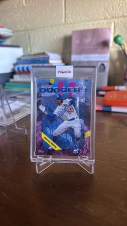 2021 Topps Project70 baseball card featuring Mookie Betts of the Los Angeles Dodgers