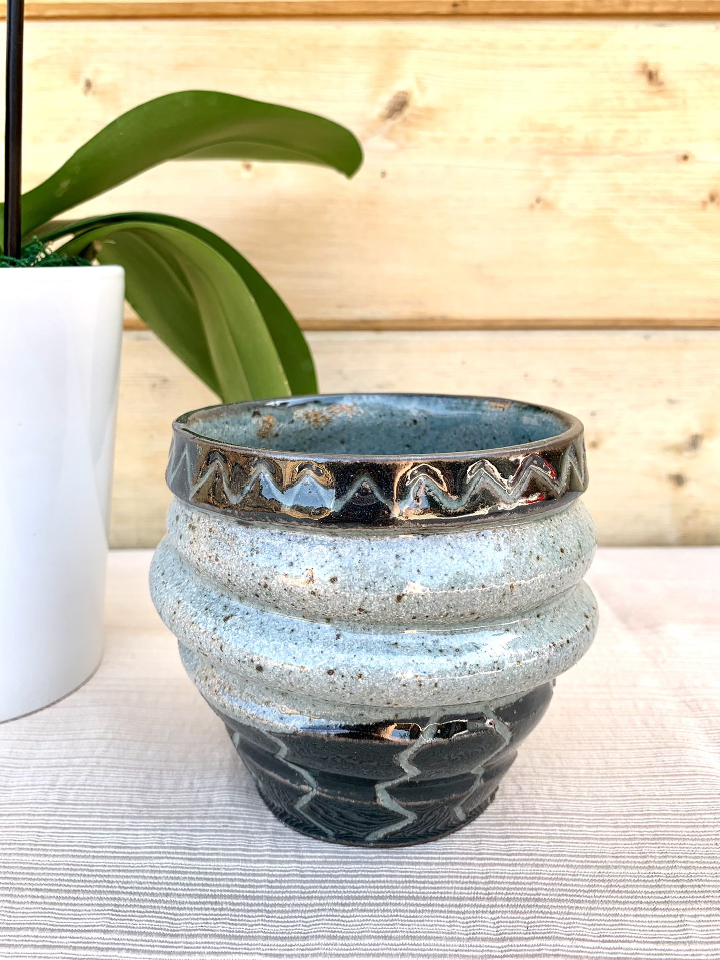 Boho Handmade Stoneware Vase/Plant Pot