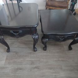 Two End Tables Royal Solid Sturdy Excellent Condition 