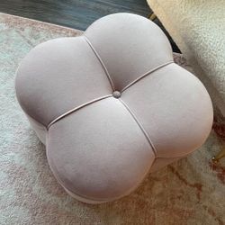 Blush/Purple silver nail Ottoman, 18”W x 17”H