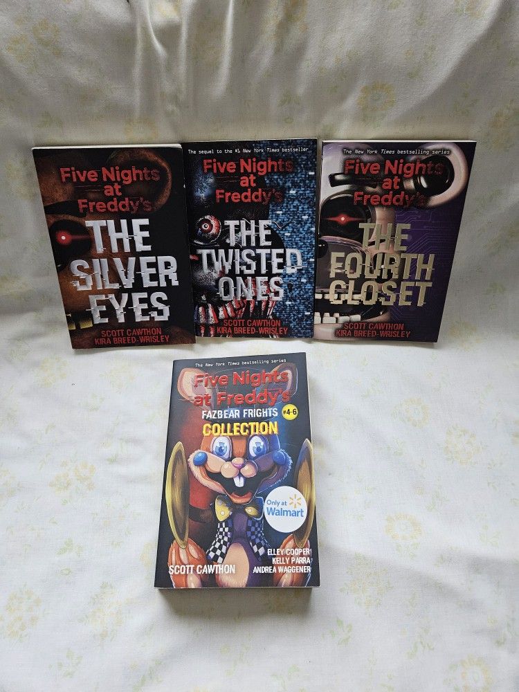 Five Nights At Freddy's Paper Back Books All For $35 Plus Figure Toy $5