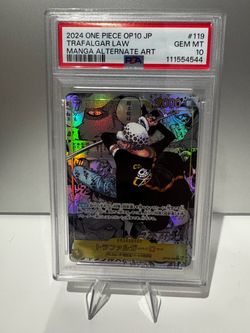 2024 One Piece OP10 JP Trafalgar Law Manga Alternate Art PSA 10