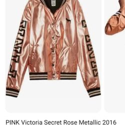 VS Pink Metallic Rose Gold Lightweight Jacket
