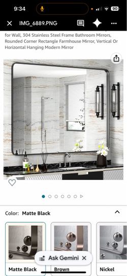 Matte Black Stainless Steel Farmhouse Wall Mirror
