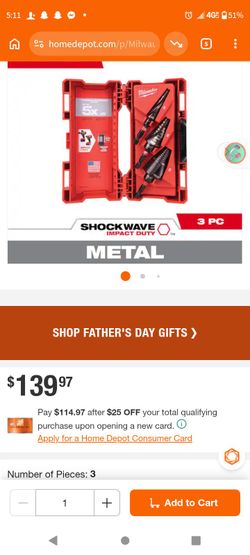 Milwaukee impact step bit set