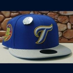 Toronto Blue Jays Size 7 New Era 59FIFTY 2TONE ROYAL/SILVER "30TH ANNIVERSARY" SIDEPATCH Hat (NWT) COMES W/PIN! Please Read Description.