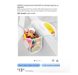 Brand new 2 Compartments Mesh Bath Toy Storage Organizer