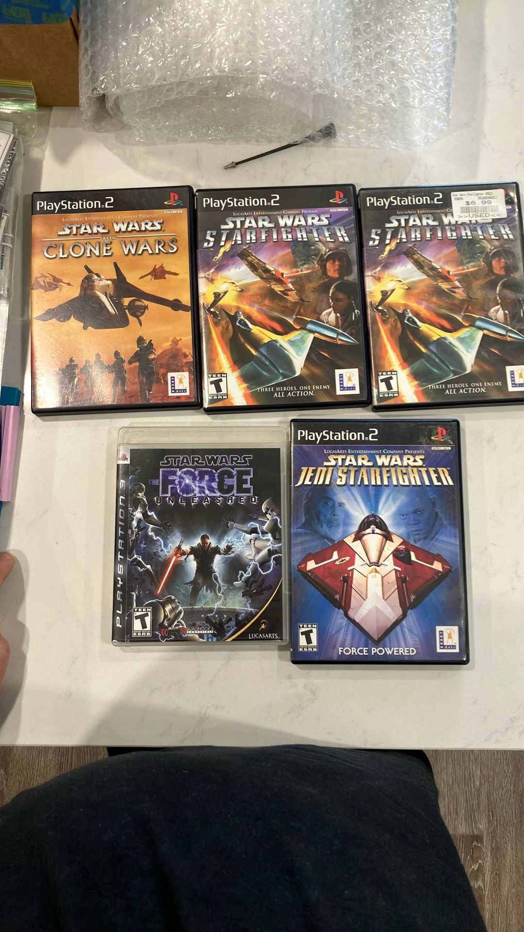 Star Wars PS3 And Ps2 Games With Box And Paperwork
