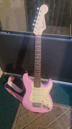 Squier Mini Strat Electric Guitar by Fender - Pink