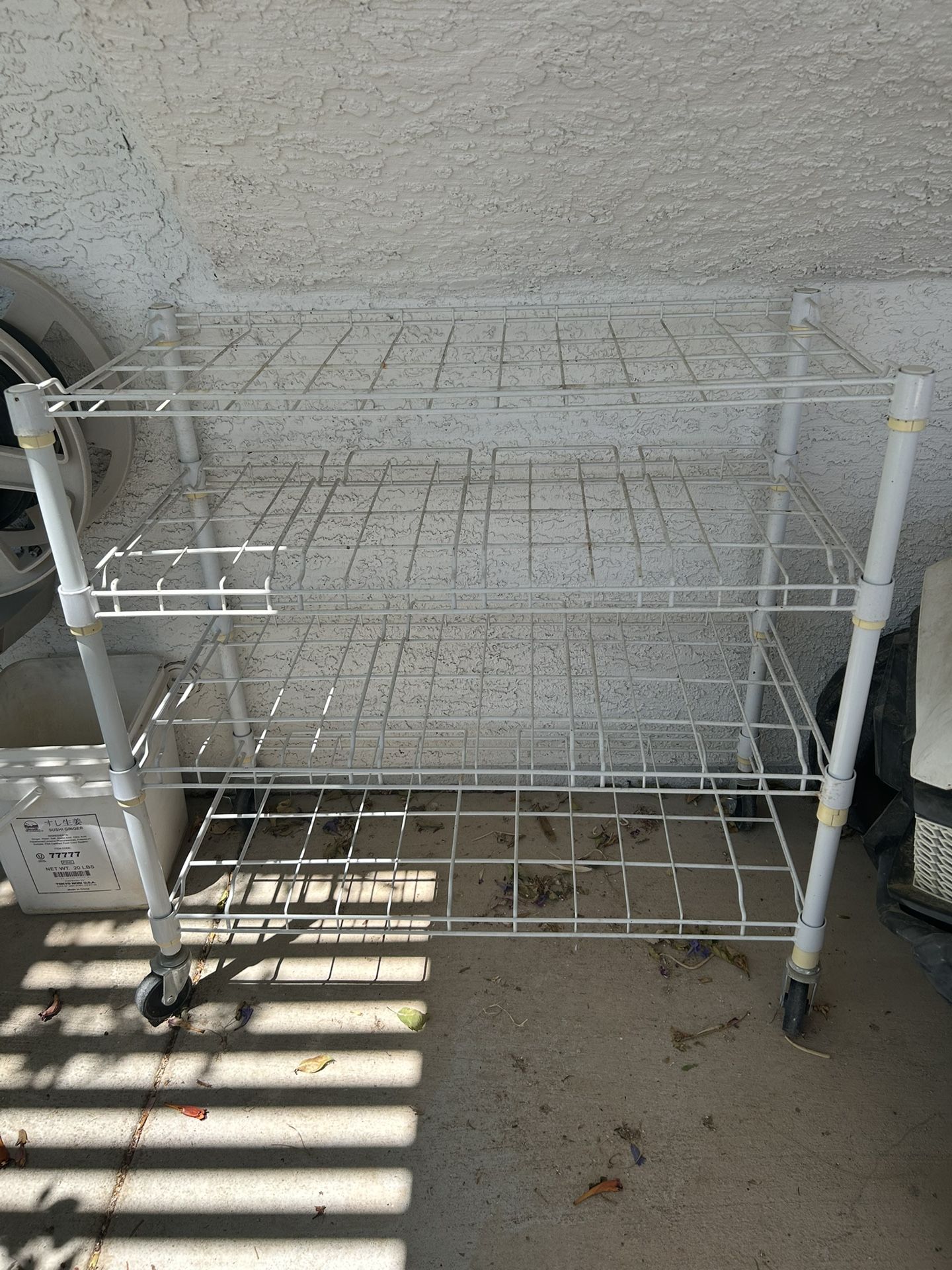 Honey-Can-Do SHO-01172 4-Tier White Metal Shoe Rack and Accessories Storage Shelf