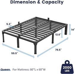 QUEEN BEDFRAME 14 Inch HEAVY DUTY