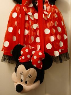 Disney Minnie Mouse Kids Costume Dress and purse.