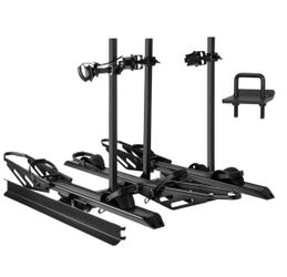 3-Bike Hitch E-bike Rack with Ramp, Fat Tire Electric Bike Carrier, 250 LBS Capacity, Fits 2'' Receiver
