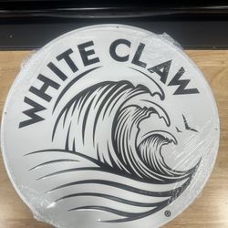 White Claw Metal Round Beer Sign 