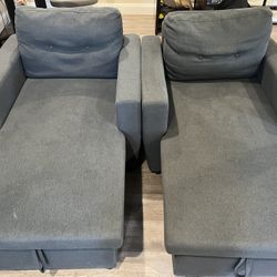 2 Single Seater Couches with Storage