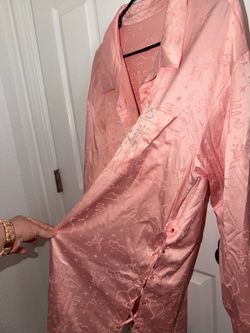 Savage X Fenty "Heavenly Satin" Lace-Up Sleep Shirt - Pink (Size L)