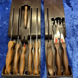 Cutco Original (MCM) 1950’s 11 Piece Set # 20-28 W/ 2 Wall Mount Bakelite Blocks