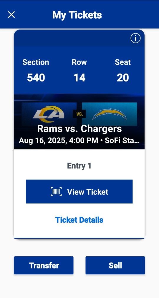 RAMS TICKET