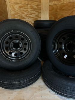 🤝🏼“Fresh 205/75R15 Tire on 5-Lug Rim — Ready to Roll!”✅🏁