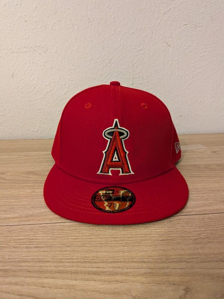 LA Angels New Era MLB Authentic On-Field Size 7 3/8 59FIFTY Fitted Hat-Red
