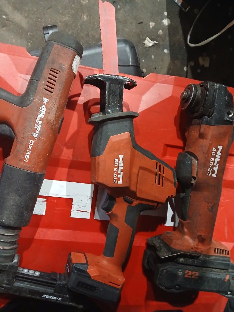 Hilti Angle Grinder, Cut Out Tool And Brushless Reciprocation Saw