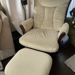 Recliner Rocking Chair With Ottoman 