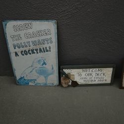 Misc Metal Patio/Yard Signs - 2 Stars- 2 Pots