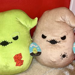  Squishmallow Nightmare Before Christmas 12” Oogie Boogie Tan & Green Set of 2