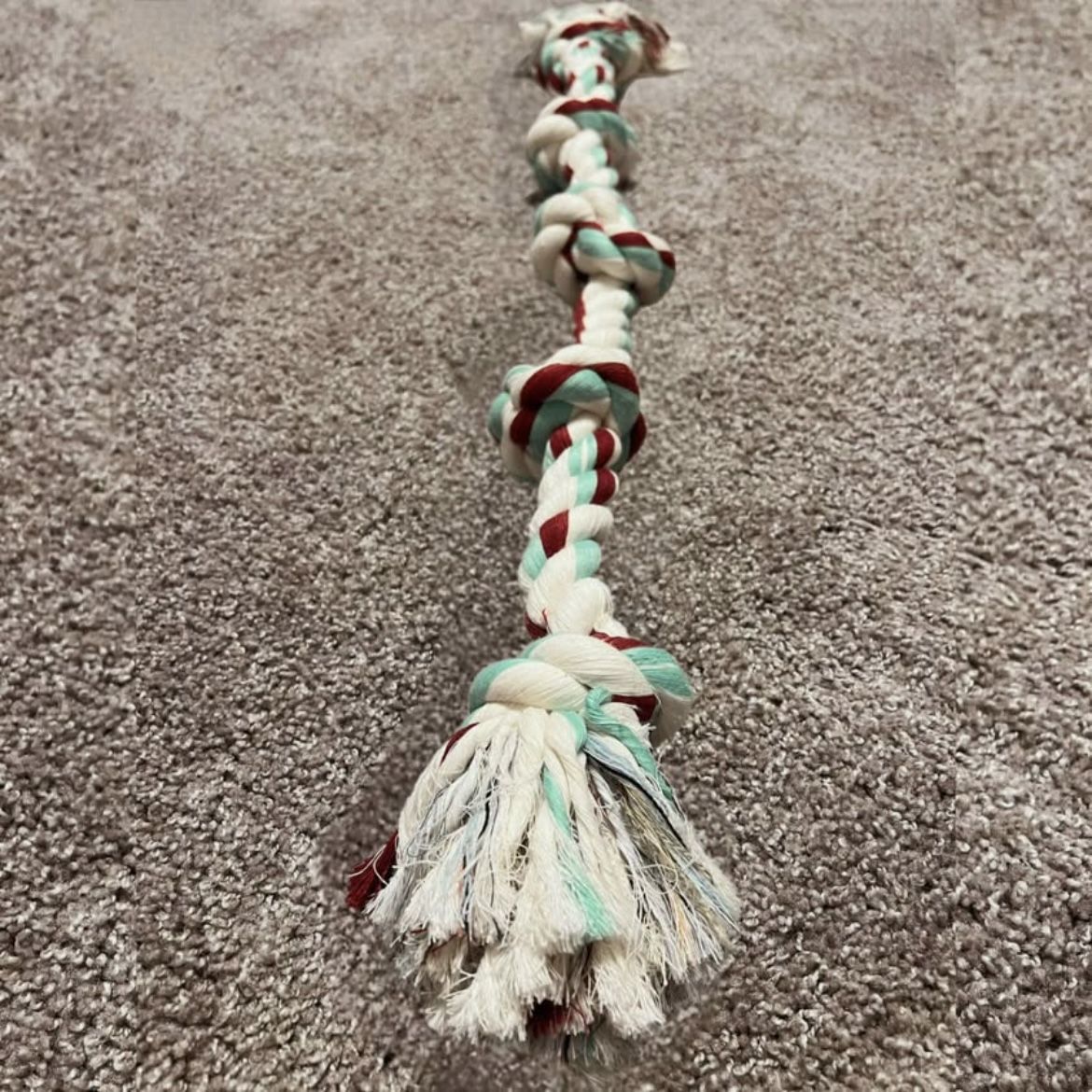 Extra Large 33” Cottonblend Color Braided 5 Knot Tug Chew Play Rope Dog Toy