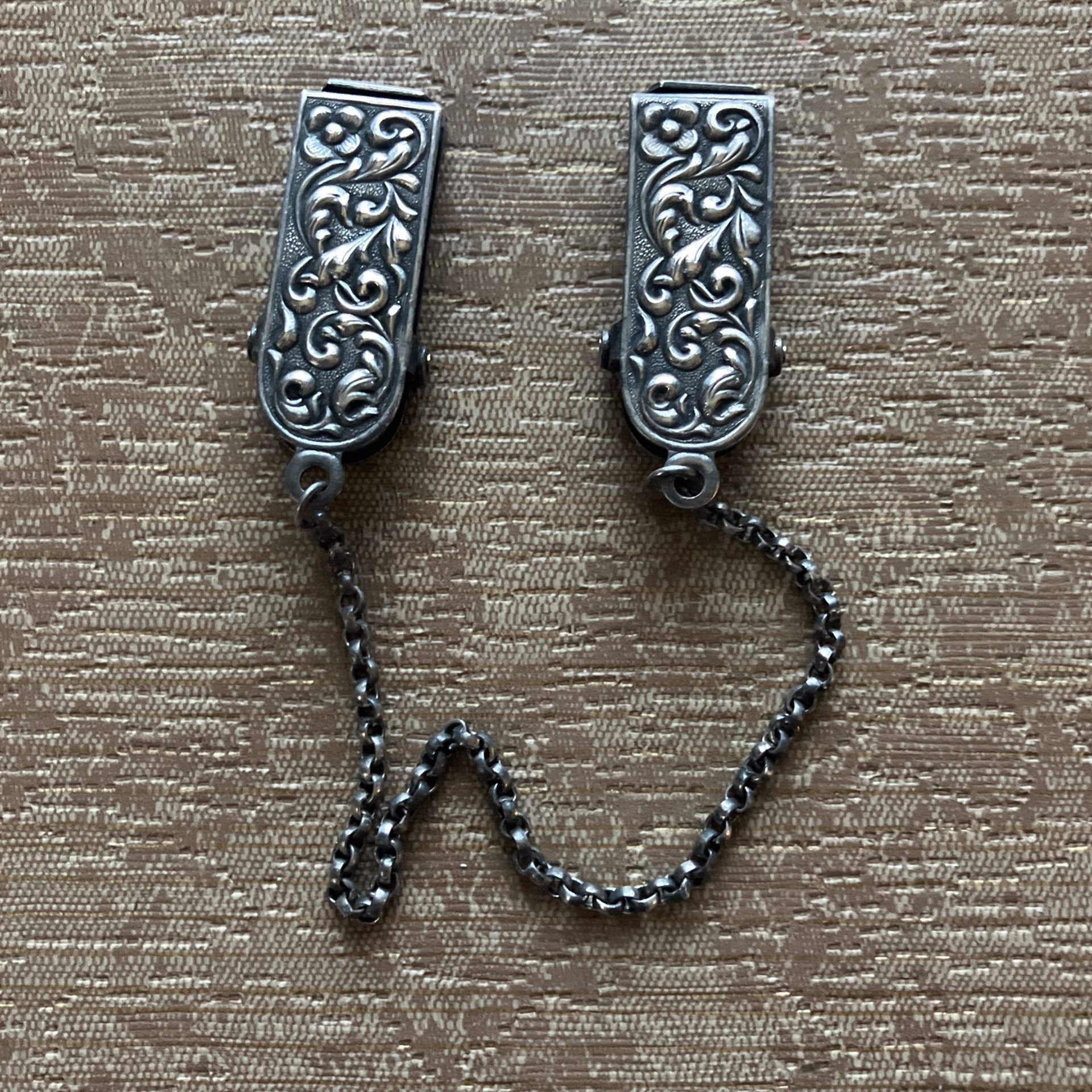Antique Sweater / Shawl Clip Sterling Silver