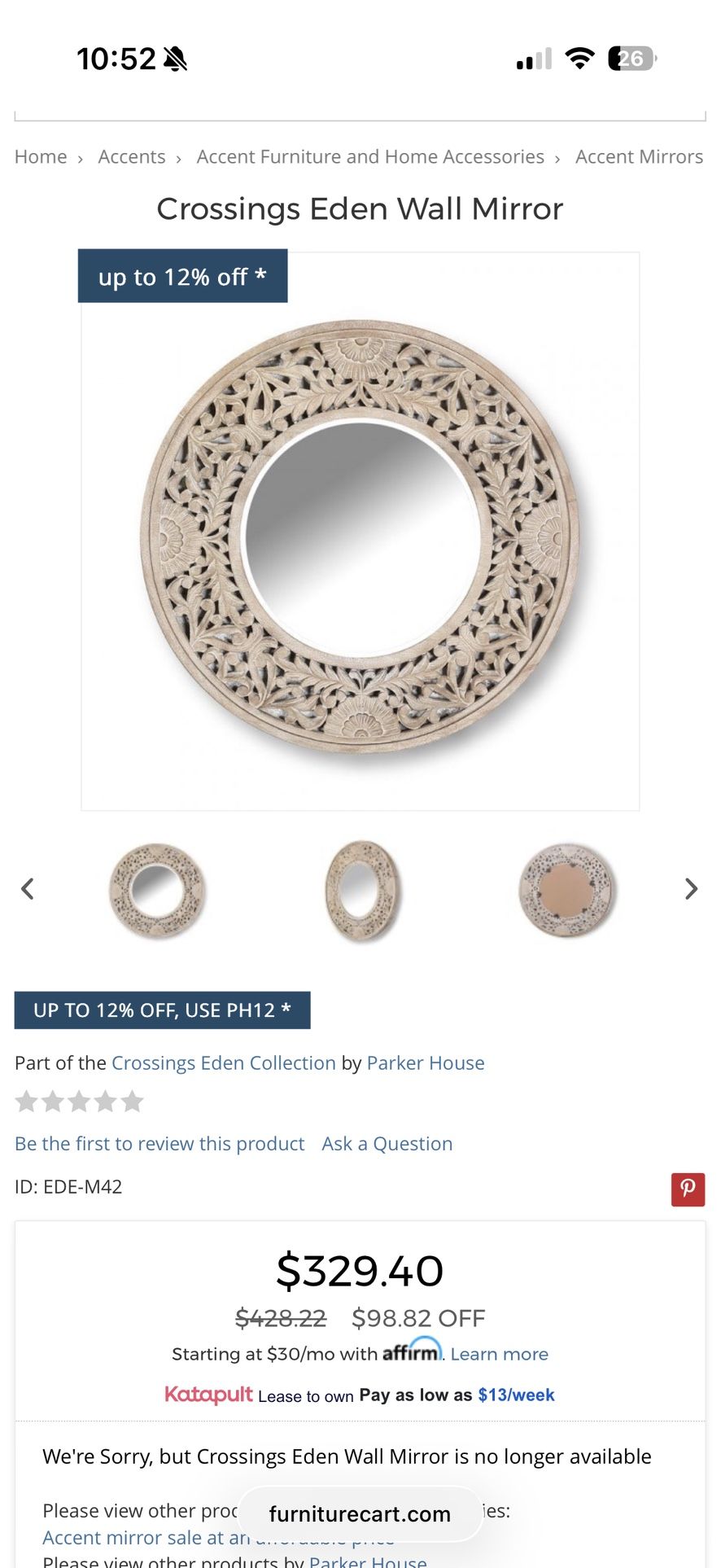 Parker House Crossing Eden Mirror