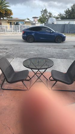 Chairs and table outdoors