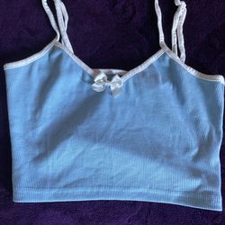 Baby blue crop top size Small