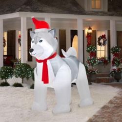 9' Inflatable Christmas Husky 