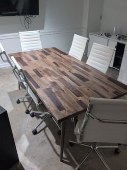 79x39 Reclaimed Wood Conference Table with Metal Legs