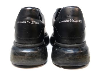 Alexander McQueen Oversized Sneakers Low Top Black Leather Womens Size 9 DS 39EU