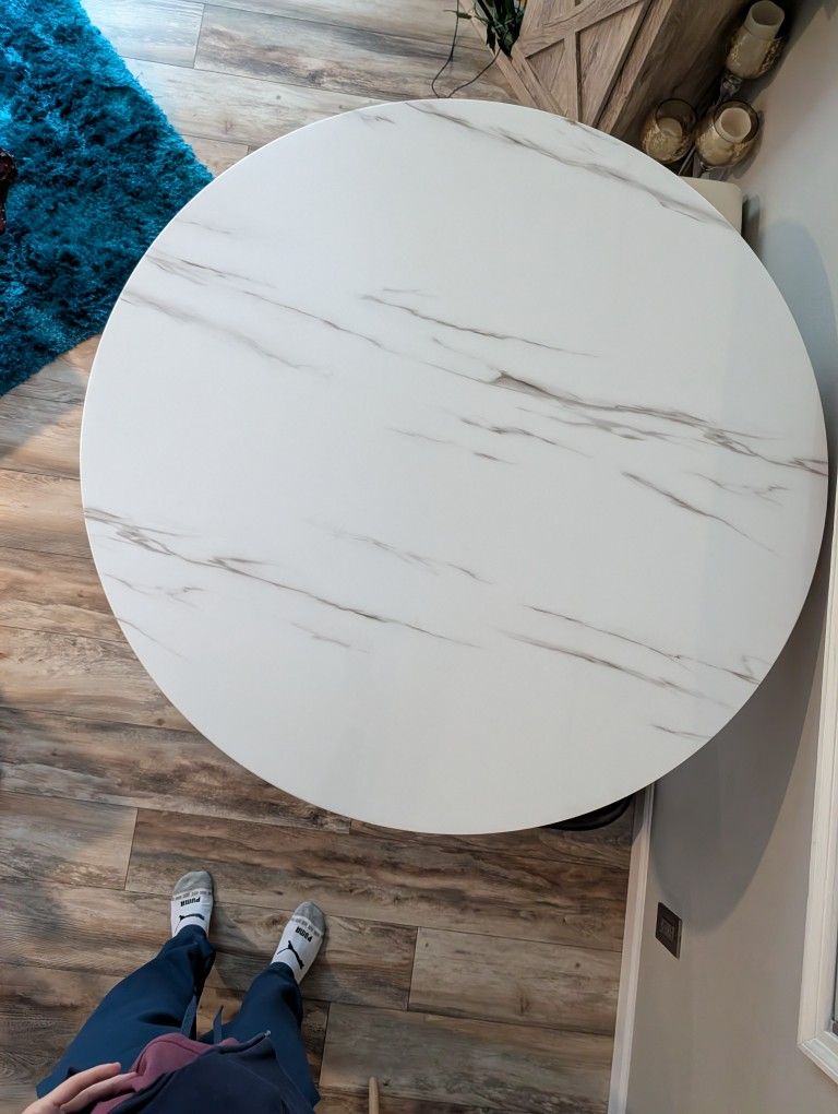 47 Inch Faux Marble Table Top Without Pedestal 