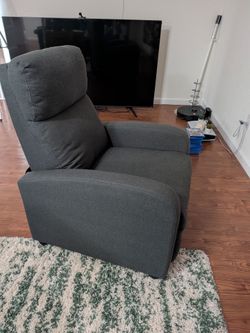Dark Gray Fabric Recliner Chair