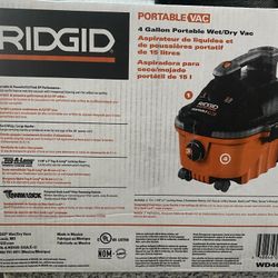 Ridgid 4 Gallon, 5 HP Portable Wet/dry Vac