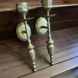 Vintage Brass Candle Holders 